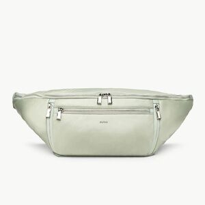 NWT Caraa Nylon Large Sling Bag Green Silver